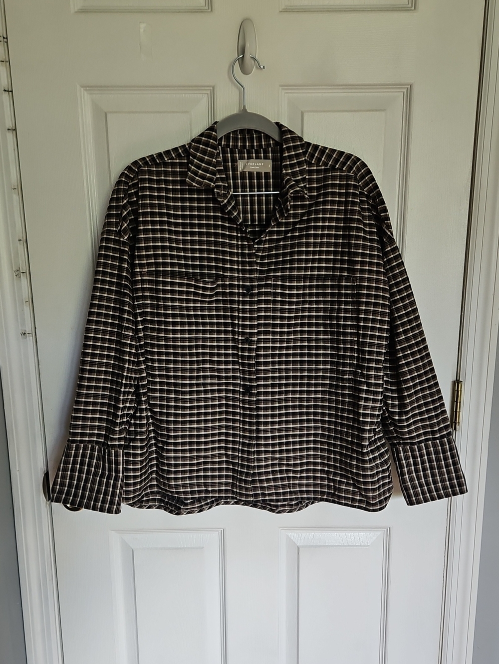 Everlane The Boxy Plaid Button Up Shacket Button Shirt NWOT